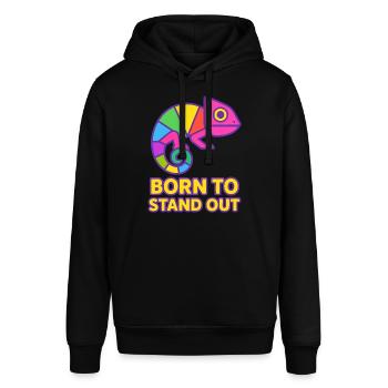 Chamäleon Pride – Auffallen mit Stil Gay Pride CSD - Stanley/Stella Unisex Hoodie SOUNDER - Schwarz - Vorne - Alina (178cm) & Michal (187cm)