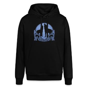 Wolf Odins Odhin Wölfe Valhalla - Stanley/Stella Unisex Hoodie SOUNDER - Schwarz - Vorne - Alina (178cm) & Michal (187cm)
