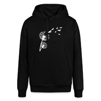 Reingeschaut Pusteblume Reingeguckt - Stanley/Stella Unisex Hoodie SOUNDER - Schwarz - Vorne - Alina (178cm) & Michal (187cm)