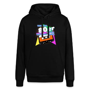 80s Disco 1980 80er Jahre - Stanley/Stella Unisex Hoodie SOUNDER - Schwarz - Vorne - Alina (178cm) & Michal (187cm)