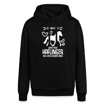 Haflinger Pferd Haflingers - Stanley/Stella Unisex Hoodie SOUNDER - Schwarz - Vorne - Alina (178cm) & Michal (187cm)