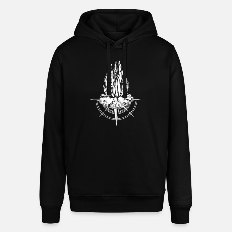 Campfire Compass Fire Fire Pit - Stanley/Stella SOUNDER Unisex Hoodie - black