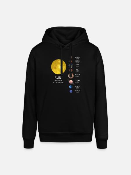 Zonnestelsel, Planeet, Planeet, Zon, Aarde - Stanley/Stella Uniseks biologische hoodie SOUNDER - zwart