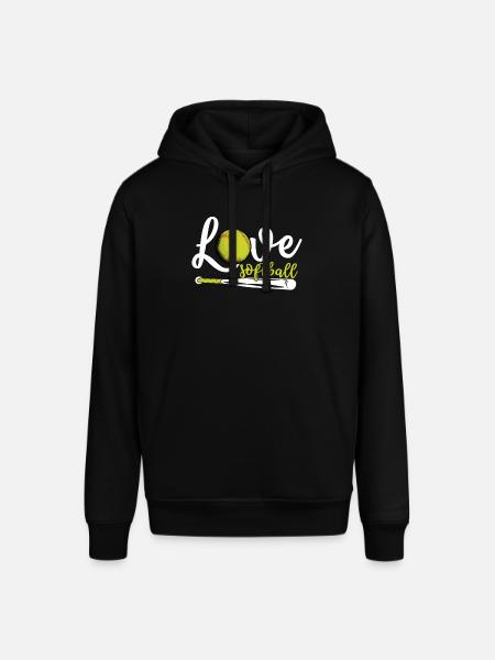 I Love Softball, Softball - Stanley/Stella SOUNDER Unisex Hoodie - black