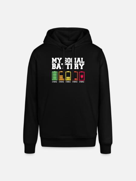 My social battery is low - Stanley/Stella SOUNDER Unisex Hoodie - black