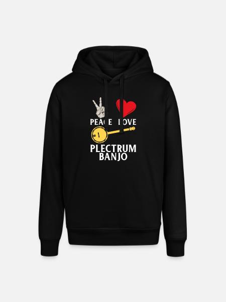 Peace Love Plectrum Banjo Instrument - Sweat à capuche SOUNDER Stanley/Stella Unisexe - noir