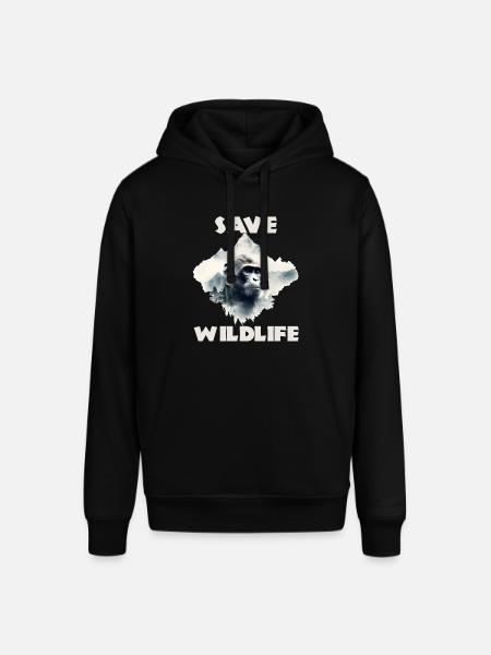 Save wildlife chimpanzee - Stanley/Stella SOUNDER Unisex Hoodie - black