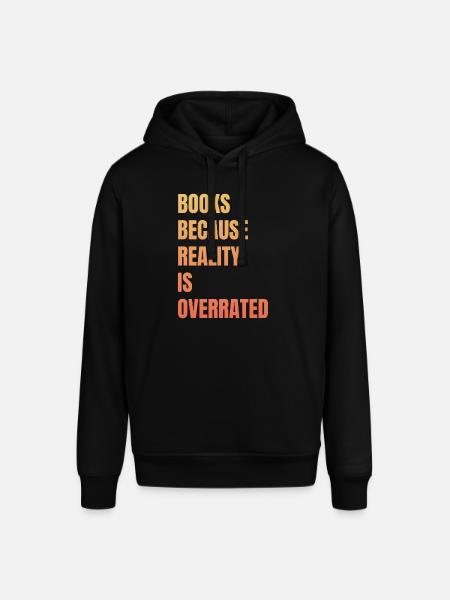 Books because reality is overrated - Stanley/Stella SOUNDER Unisex Hoodie - black