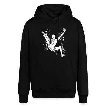 Boulderer Colorsplash Boulder Bouldern - Stanley/Stella Unisex Hoodie SOUNDER - Schwarz - Vorne - Alina (178cm) & Michal (187cm)