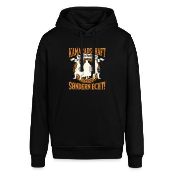Wikinger Freundschaft, Perfekt Und Echt - Stanley/Stella Unisex Hoodie SOUNDER - Schwarz - Vorne - Alina (178cm) & Michal (187cm)
