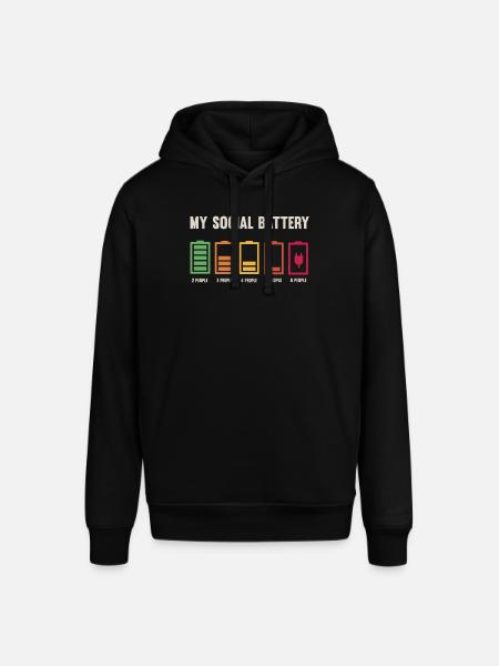 My social battery is low - Stanley/Stella SOUNDER Unisex Hoodie - black