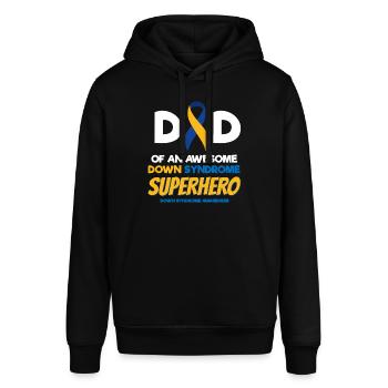 Down-Syndrom-Superheld, Down-Syndrom-Bewusstsein - Stanley/Stella Unisex Hoodie SOUNDER - Schwarz - Vorne - Alina (178cm) & Michal (187cm)