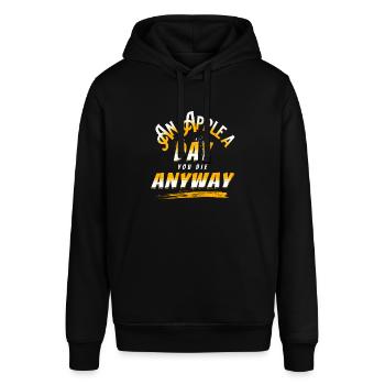 An Apple A Day You Die Anyway - Stanley/Stella Unisex Hoodie SOUNDER - Schwarz - Vorne - Alina (178cm) & Michal (187cm)