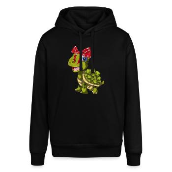 Schildkröte - Stanley/Stella Unisex Hoodie SOUNDER - Schwarz - Vorne - Alina (178cm) & Michal (187cm)