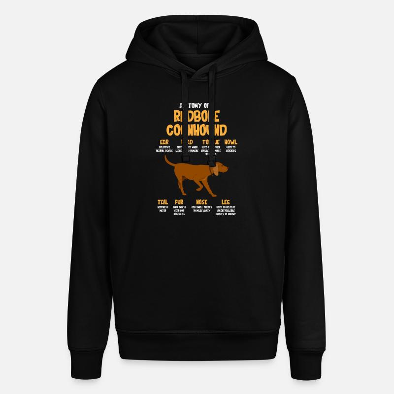 Anatomie Eines Redbone Coonhounds - Stanley/Stella Unisex Hoodie SOUNDER - Schwarz