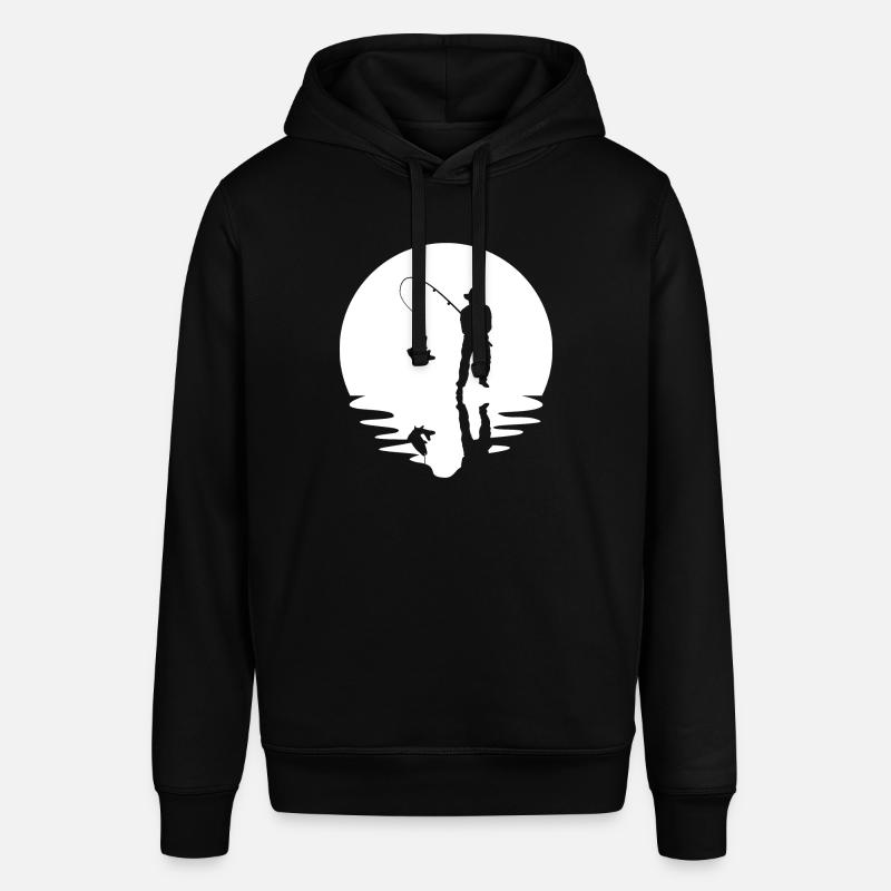 Cercle et réflexion - Pêche - - Sweat à capuche SOUNDER Stanley/Stella Unisexe - noir