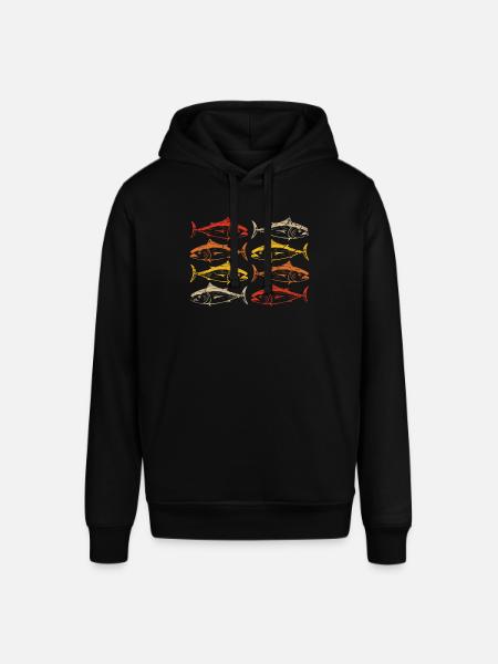 Fishing Retro - Stanley/Stella SOUNDER Unisex Hoodie - black