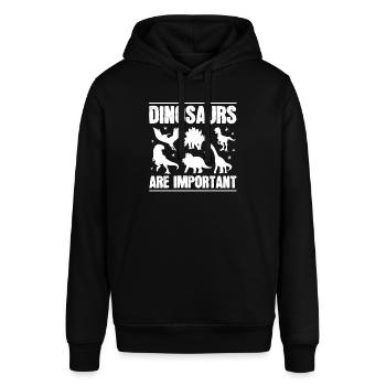 Dinosaurier - Stanley/Stella Unisex Hoodie SOUNDER - Schwarz - Vorne - Alina (178cm) & Michal (187cm)