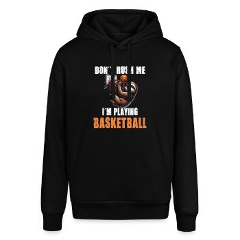 Faultier Basketball Ich hetze nicht ich spiele - Stanley/Stella Unisex Hoodie SOUNDER - Schwarz - Vorne - Alina (178cm) & Michal (187cm)