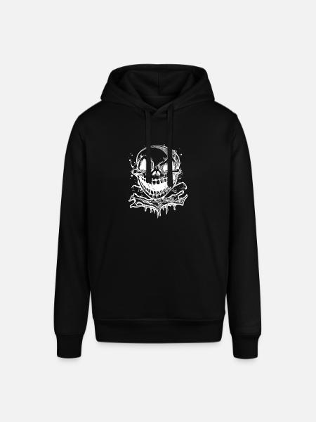 Laughing Halloween Tattoo Skull - Stanley/Stella SOUNDER Unisex Hoodie - black