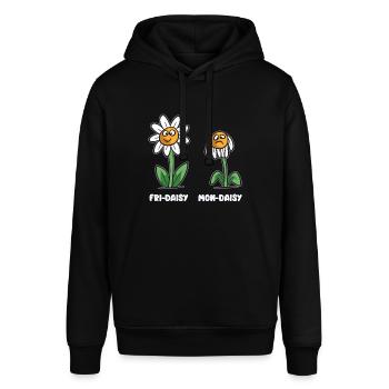 Leben eines Gänseblümchen Mon-Daisy Fri-Daisy - Stanley/Stella Unisex Hoodie SOUNDER - Schwarz - Vorne - Alina (178cm) & Michal (187cm)