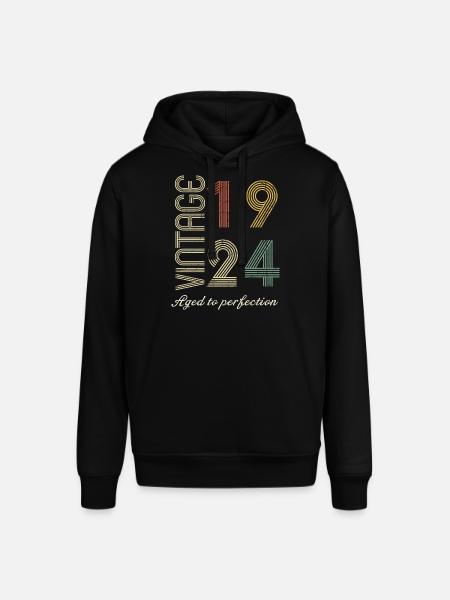 100th birthday gift - 1924 - Stanley/Stella SOUNDER Unisex Hoodie - black