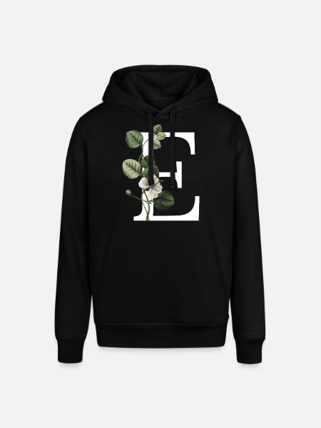 Green Botanical Letter E - Stanley/Stella SOUNDER Unisex Hoodie - black