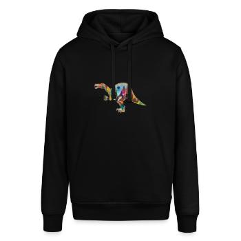 Spinosaurus,dinosaurier,graffiti - Stanley/Stella Unisex Hoodie SOUNDER - Schwarz - Vorne - Alina (178cm) & Michal (187cm)