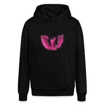 Angelwings,Ailes,Aquarelle,Rose,Ailes d’ange - Sweat à capuche SOUNDER Stanley/Stella Unisexe - noir - Devant - Alina (178cm) & Michal (187cm)