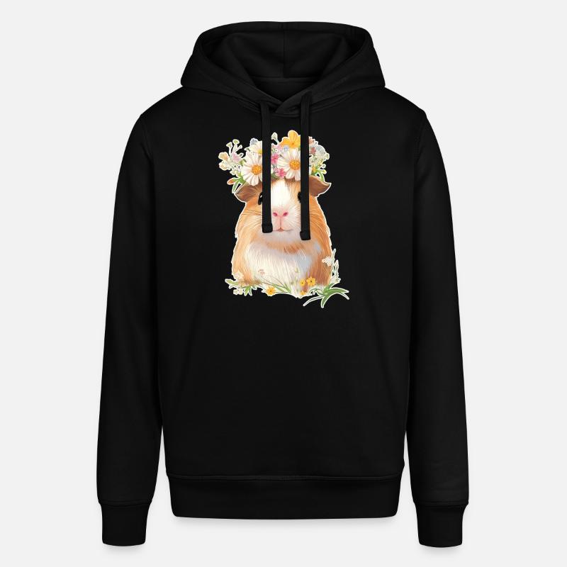 Cochon d’Inde avec des fleurs - Sweat à capuche SOUNDER Stanley/Stella Unisexe - noir