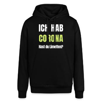 Lustige Geschenkidee T-Shirt Thema Corona und Bier - Stanley/Stella Unisex Hoodie SOUNDER - Schwarz - Vorne - Alina (178cm) & Michal (187cm)