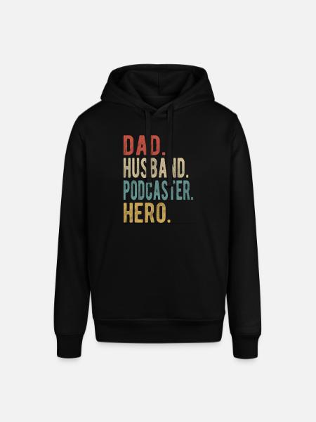 Podcaster Papa Husband Hero - Stanley/Stella SOUNDER Unisex Hoodie - black