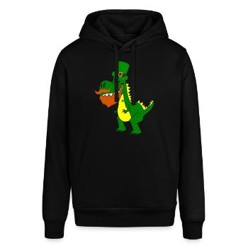 T-rex Lucky Charm - Stanley/Stella SOUNDER Unisex Hoodie - black - Front - Alina (178cm) & Michal (187cm)