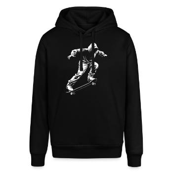 Skater im Sprung - Stanley/Stella Unisex Hoodie SOUNDER - Schwarz - Vorne - Alina (178cm) & Michal (187cm)