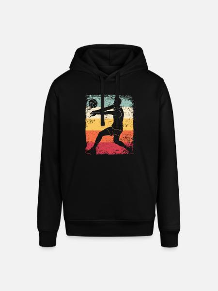 Volleyball Player Retro Beach Volleyball - Stanley/Stella SOUNDER Unisex Hoodie - black