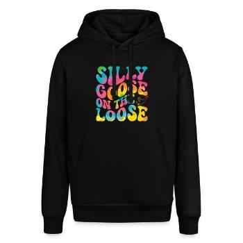 Die Dumme Gans Auf Freiem Fuß - Stanley/Stella Unisex Hoodie SOUNDER - Schwarz - Vorne - Alina (178cm) & Michal (187cm)