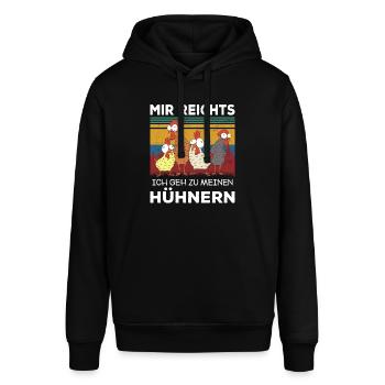 Mir reichts ich geh zu meinen Hühnern Hühner - Stanley/Stella Unisex Hoodie SOUNDER - Schwarz - Vorne - Alina (178cm) & Michal (187cm)