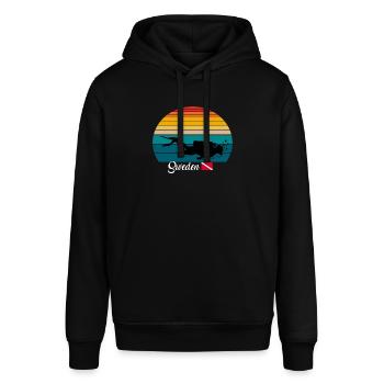 Sweden Scuba Diving Gift - Stanley/Stella Unisex Hoodie SOUNDER - Schwarz - Vorne - Alina (178cm) & Michal (187cm)