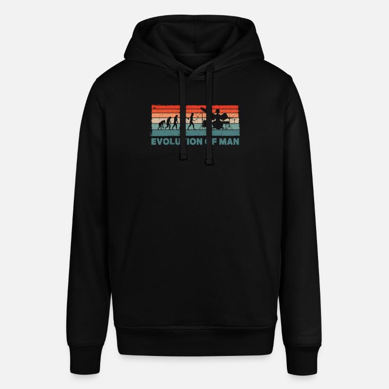 Retro Schlagzeuger Evolution Drummer - Stanley/Stella Unisex Hoodie SOUNDER - Schwarz
