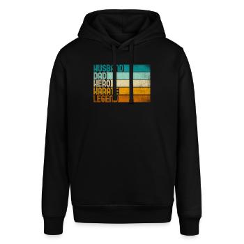 Retro Husband Dad Hero Karate Legend - Stanley/Stella SOUNDER Unisex Hoodie - black - Front - Alina (178cm) & Michal (187cm)