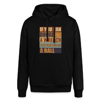 Vintage Dodgeball Team Sport - Stanley/Stella Unisex Hoodie SOUNDER - Schwarz - Vorne - Alina (178cm) & Michal (187cm)