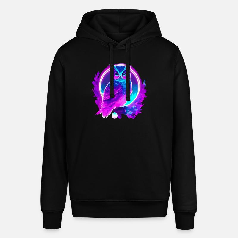 Owl Neon Moon Synthwave - Sweat à capuche SOUNDER Stanley/Stella Unisexe - noir