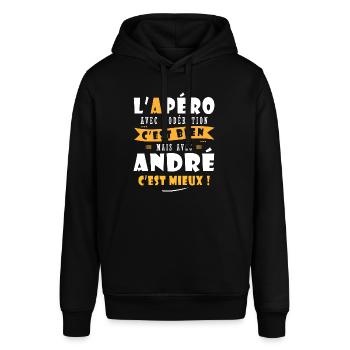 André Cadeau Humour personnalisé cadeau andré - Sweat à capuche SOUNDER Stanley/Stella Unisexe - noir - Devant - Alina (178cm) & Michal (187cm)
