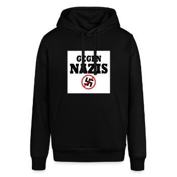 Gegen nazis - Stanley/Stella Unisex Hoodie SOUNDER - Schwarz - Vorne - Alina (178cm) & Michal (187cm)