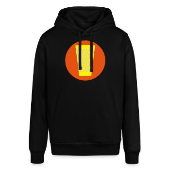 Apfelwein Glas _Geripptes - Stanley/Stella Unisex Hoodie SOUNDER - Schwarz - Vorne - Alina (178cm) & Michal (187cm)