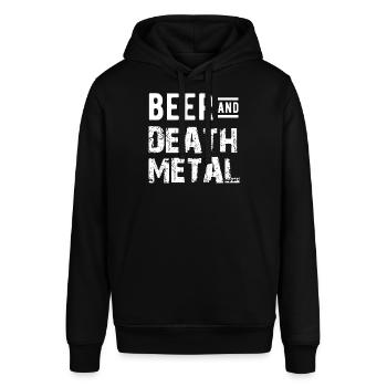 Bier und Death Metal Musik - Stanley/Stella Unisex Hoodie SOUNDER - Schwarz - Vorne - Alina (178cm) & Michal (187cm)