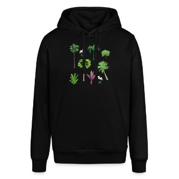 Asiatische Pflanzen Muster - Stanley/Stella Unisex Hoodie SOUNDER - Schwarz - Vorne - Alina (178cm) & Michal (187cm)
