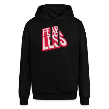 fearless Text Quote Design - Stanley/Stella SOUNDER Unisex Hoodie - black - Front - Alina (178cm) & Michal (187cm)