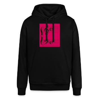 Musikalische Clefs - Stanley/Stella Unisex Hoodie SOUNDER - Schwarz - Vorne - Alina (178cm) & Michal (187cm)