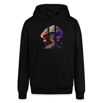 Colorful Mushroom - Stanley/Stella SOUNDER Unisex Hoodie - black - Front - Alina (178cm) & Michal (187cm)